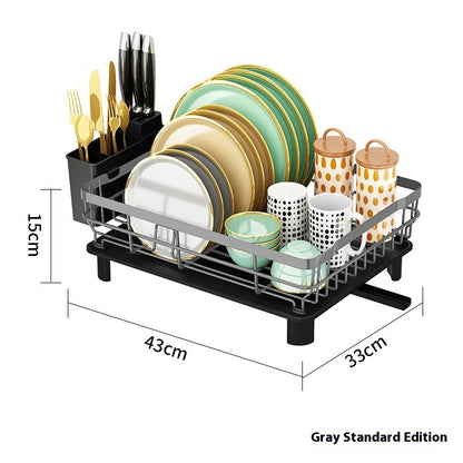 Single/Double-Tier Dish Drying Rack with Cup Holders